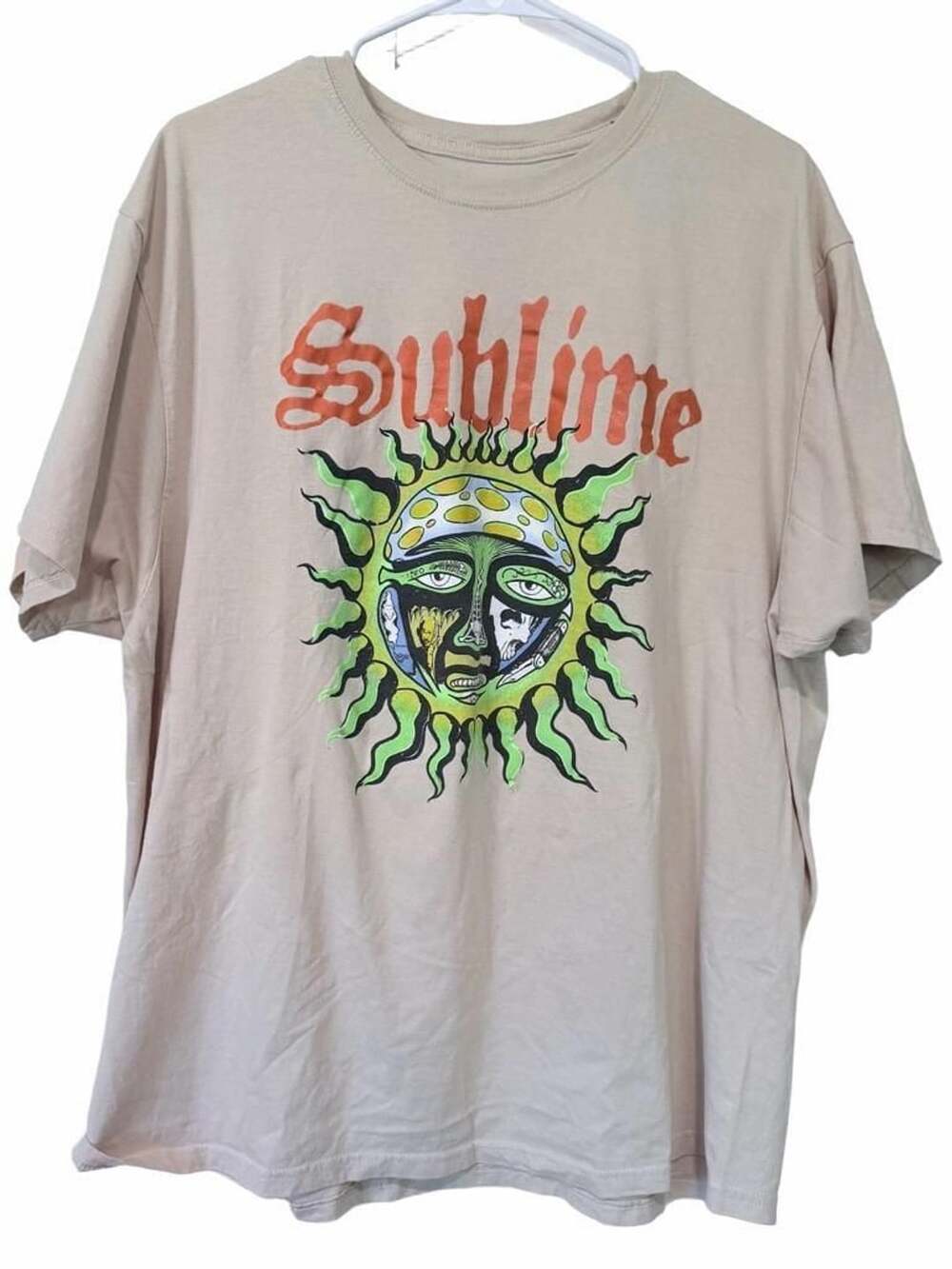 Sublime Sun Logo Graphic T-Shirt Size 2XL Tan Cotton Band Tee